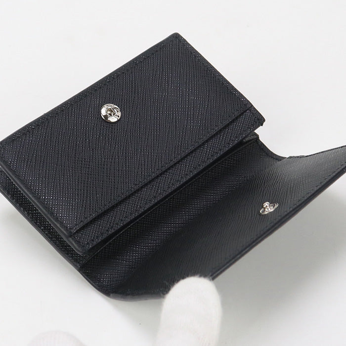PRADA Saffiano Leather Card Case name card holder leather black mens