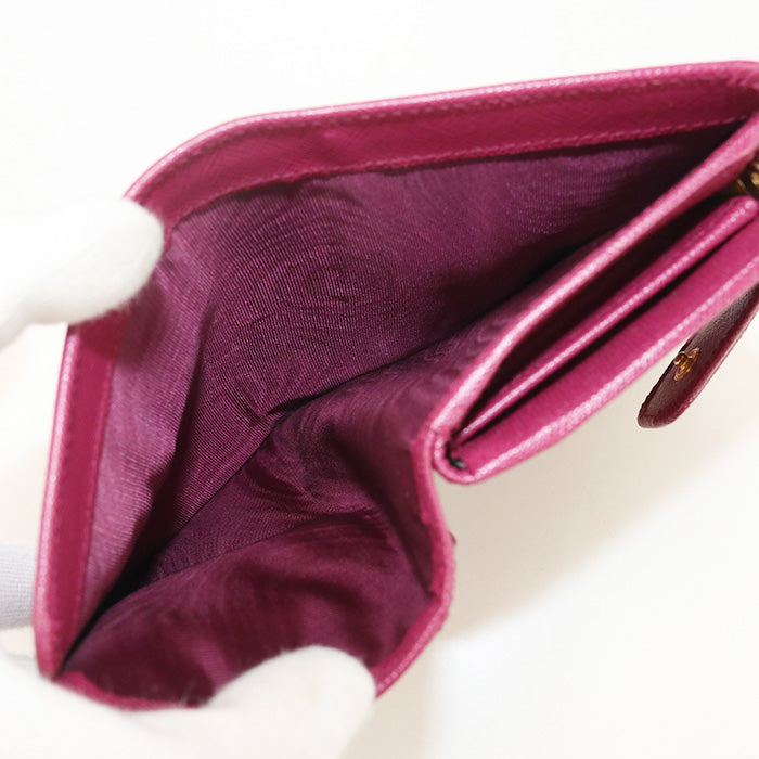 PRADA 1M1225 Folded wallet/Safiano leather purple Women