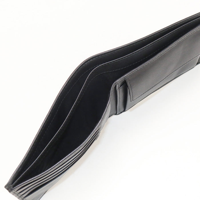 PRADA Wallet with coin purse Folded wallet leather black mens