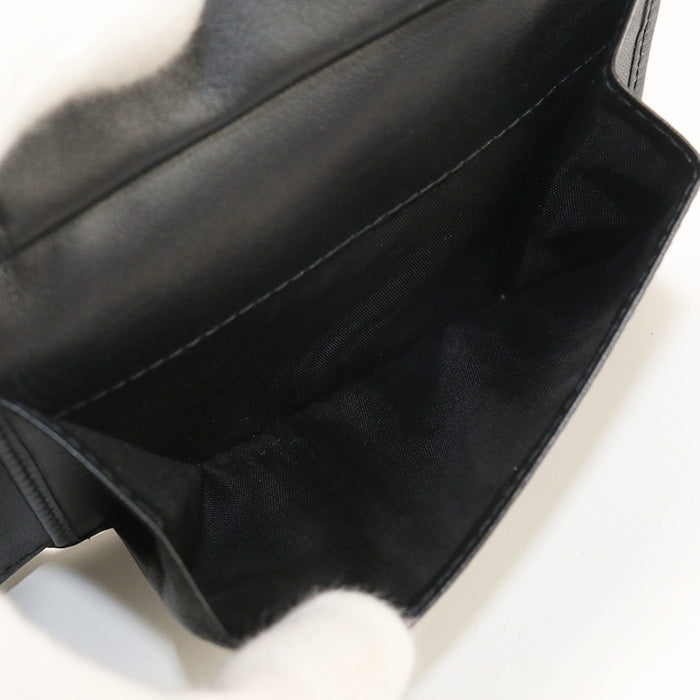 PRADA Wallet with coin purse Folded wallet leather black mens