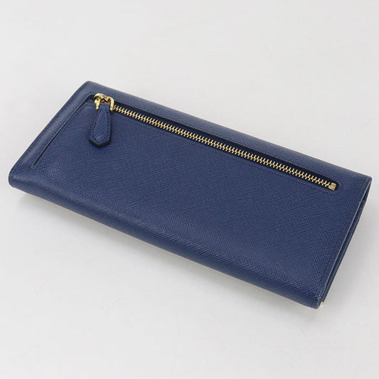 PRADA 1MH132 QME F0016 Long wallet with double fold coin purse blue Women