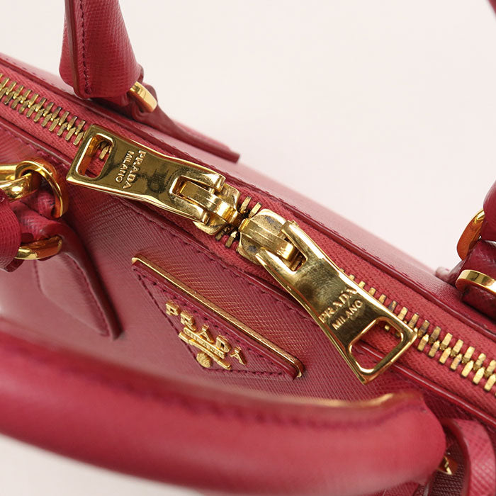 PRADA BL0838 Handbag Safiano 2WAY handbag leather Red Women