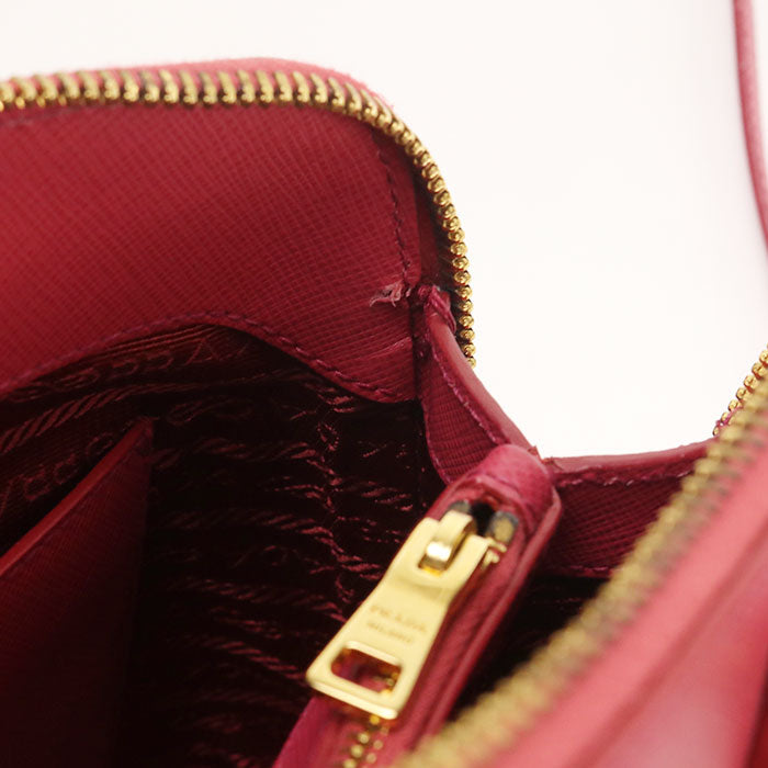 PRADA BL0838 Handbag Safiano 2WAY handbag leather Red Women
