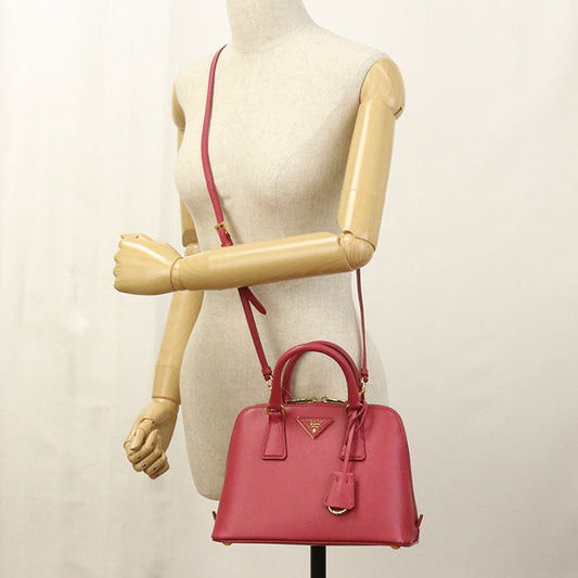 PRADA BL0838 Handbag Safiano 2WAY handbag leather Red Women