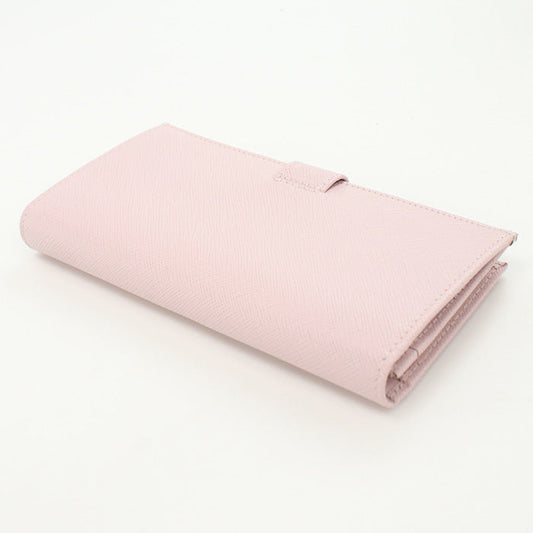 PRADA 1MV025 ZLP Saffiano Long wallet with double fold coin purse pink Women