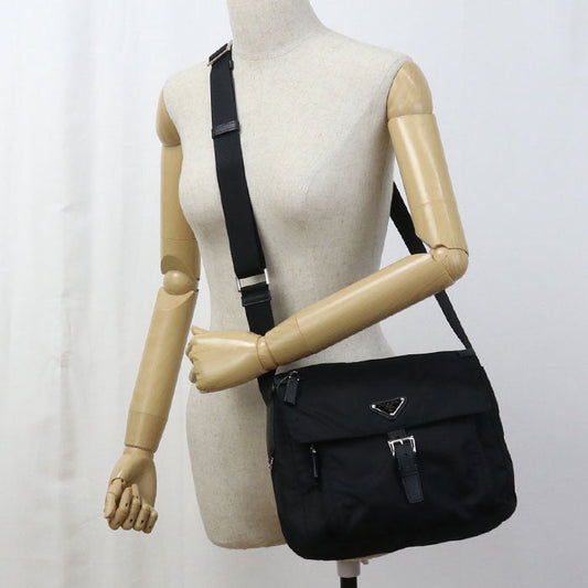 PRADA Shoulder Bag 1BD994 Safiano Messenger Bags Nylon,leather black mens(unisex)