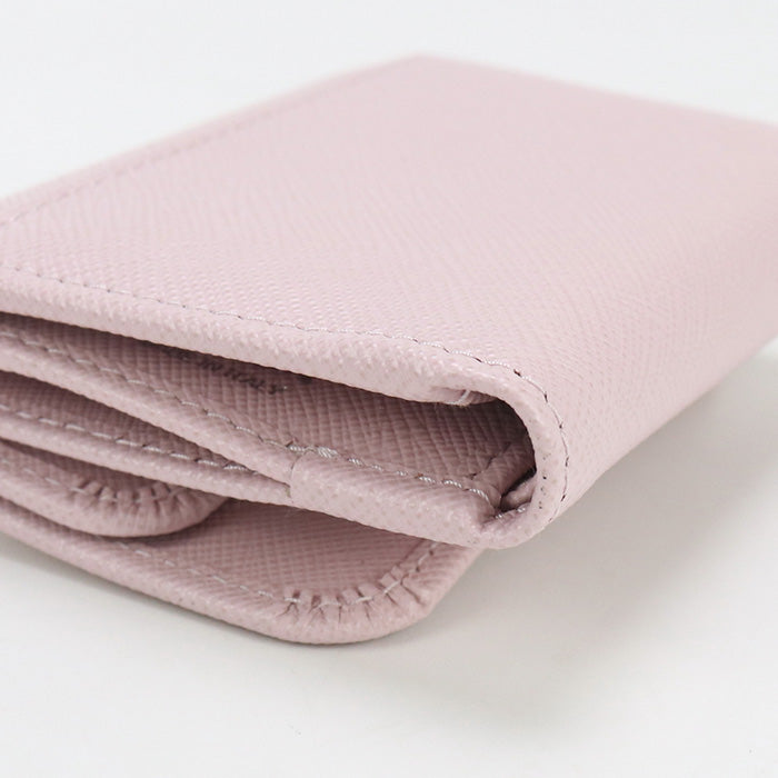 PRADA 1MH043 Tri-fold wallet Saffiano Triangle Wallet/Folding wallet leather pink Women