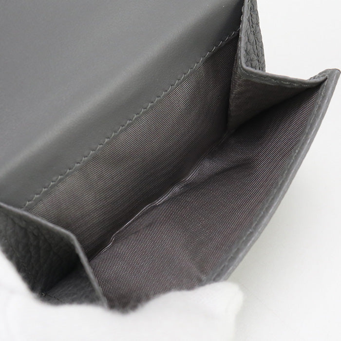 PRADA 1MH043 Mini Vittero Dino Leather Three fold wallet leather gray Women