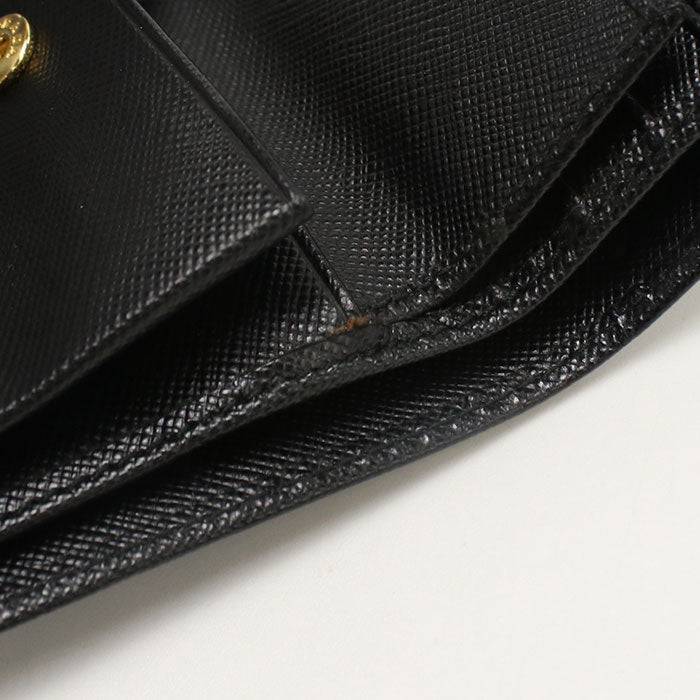 PRADA 1MV204 QWA F0002 Saffiano leather wallet Folded wallet black Women