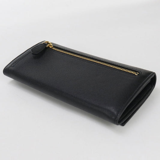 PRADA 1MH132 QHH F0002 Saffiano Triangle Wallet Purse folio leather black Women