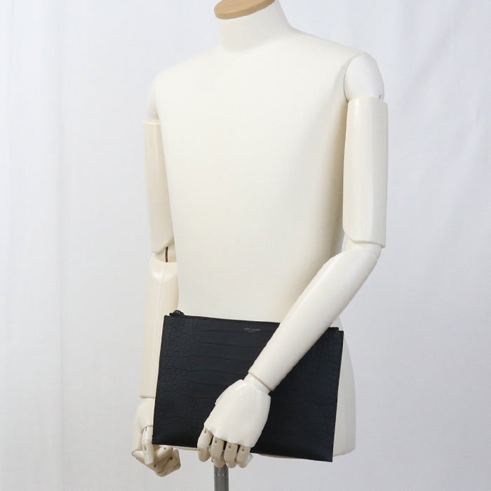 SAINT LAURENT SL84977 Clutch bag leather Black mens