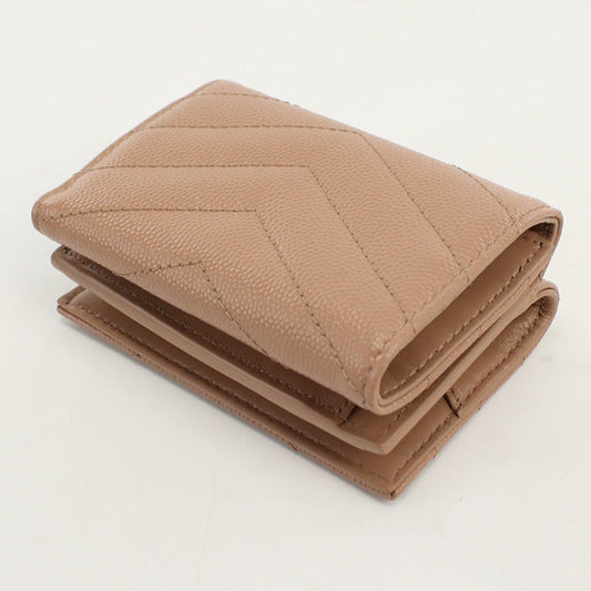 SAINT LAURENT SL85171 Origami Tiny Monogram Three fold wallet Calfskin pink Women