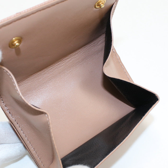 SAINT LAURENT SL85171 Origami Tiny Monogram Three fold wallet Calfskin pink Women