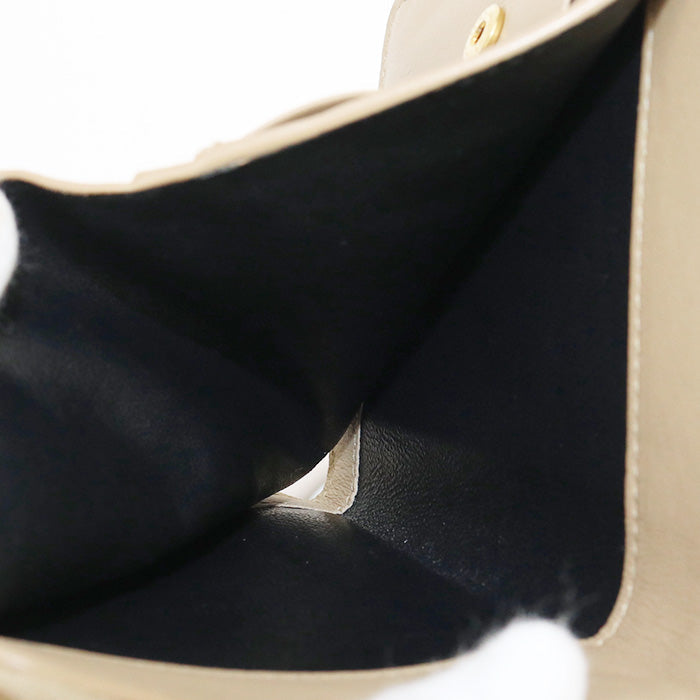 SAINT LAURENT 403964 Bi-fold wallet YSL line Zip wallet leather beige Women