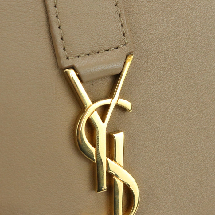 SAINT LAURENT 403964 Bi-fold wallet YSL line Zip wallet leather beige Women