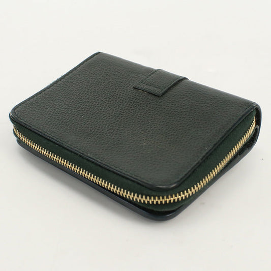 SAINT LAURENT SL85980 Compact zip wallet YSL line Folded wallet green Calfskin Women