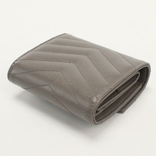 SAINT LAURENT SL86799 multifold wallet Cassandra Three fold wallet Calfskin gray Women