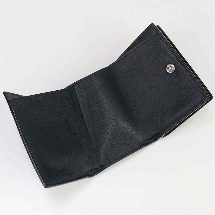 SAINT LAURENT SL87542 Petite wallet Three fold wallet Calfskin black unisex