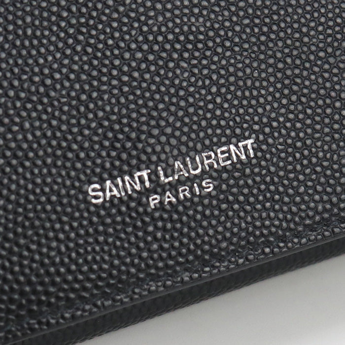 SAINT LAURENT SL87542 Petite wallet Three fold wallet Calfskin black unisex