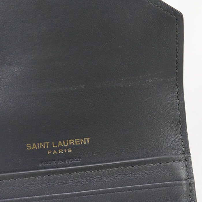 SAINT LAURENT 712688 Multi-fold Gabby Three fold wallet leather gray Women