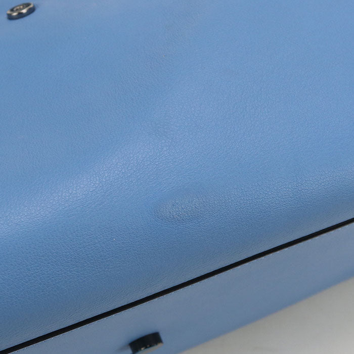 SAINT LAURENT 424868 2WAY Baby mosquito bus Handbag leather blue