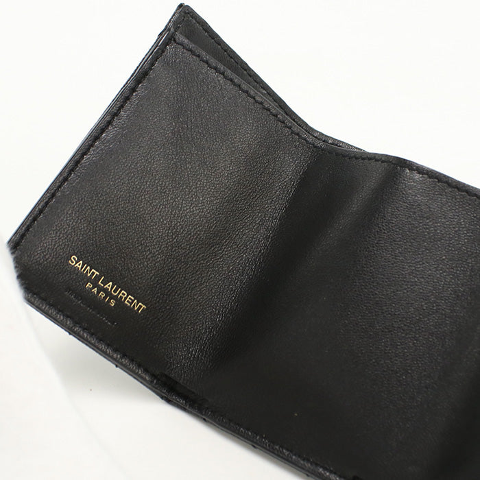 SAINT LAURENT 602791 Tri-fold wallet Three fold wallet leather black Women