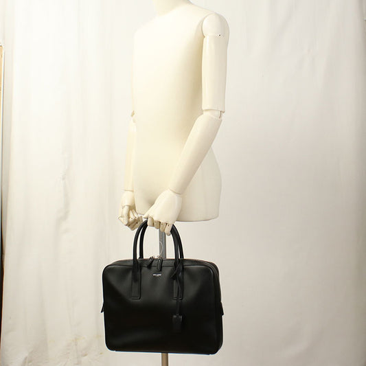 SAINT LAURENT 377865 Classic Museum 2WAY business bag/Briefcase leather black mens