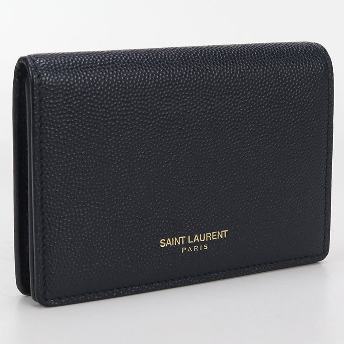 SAINT LAURENT 361730 Card Case name card holder leather navy mens
