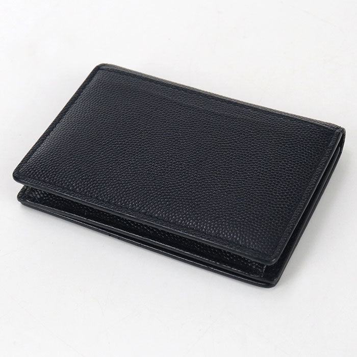 SAINT LAURENT 361730 Card Case name card holder leather navy mens