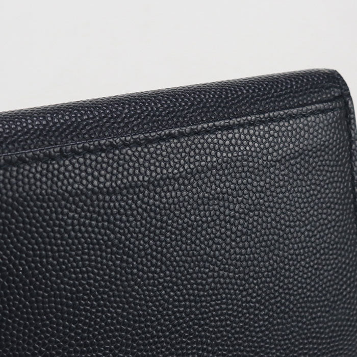 SAINT LAURENT 361730 Card Case name card holder leather navy mens