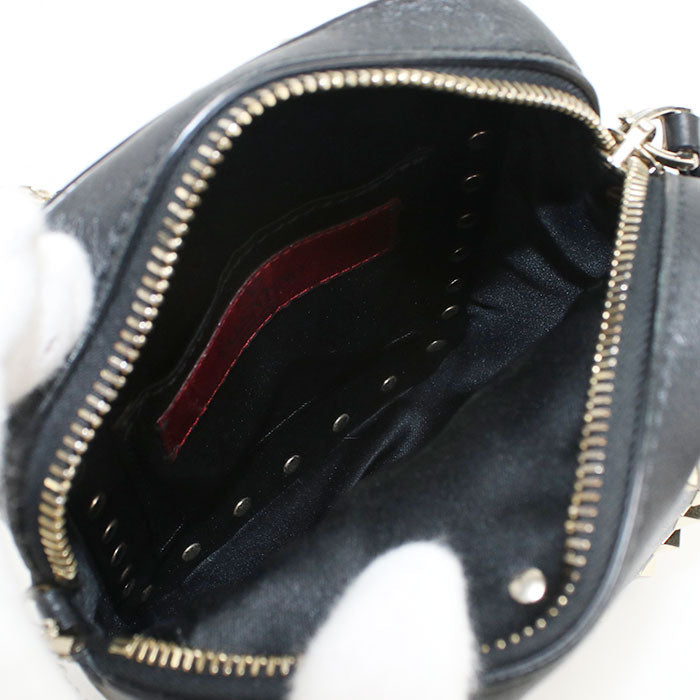 Valentino ChainShoulder Bag Rock studs Diagonal shoulder bag leather Women Black