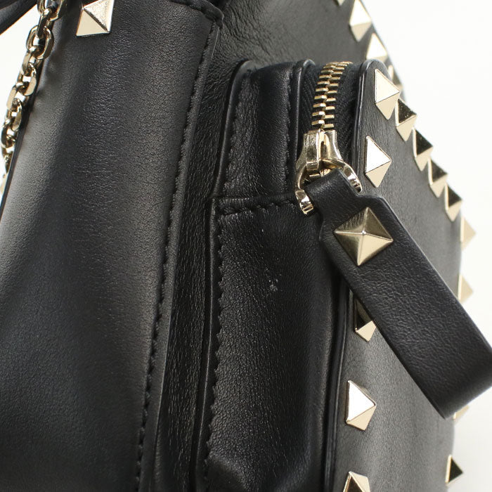 Valentino ChainShoulder Bag Rock studs Diagonal shoulder bag leather Women Black