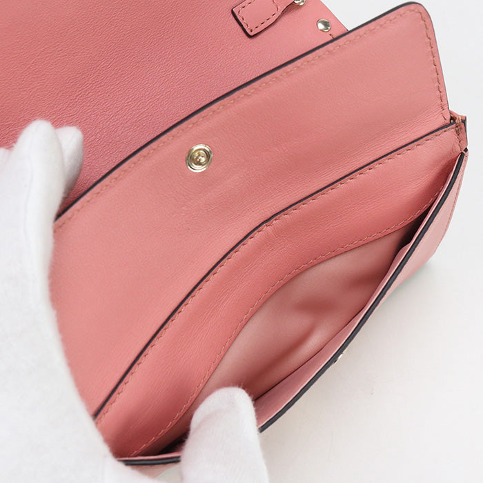 Valentino Rock studs Chain wallet leather pink Women