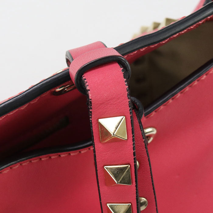 Valentino 2WAY Rock studs Tote Bag leather pink Women