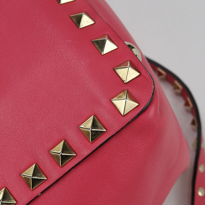 Valentino 2WAY Rock studs Tote Bag leather pink Women