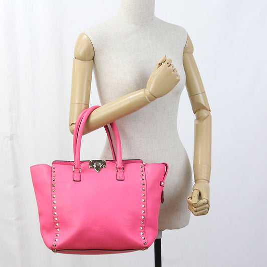 Valentino 2WAY Rock studs Tote Bag leather pink Women