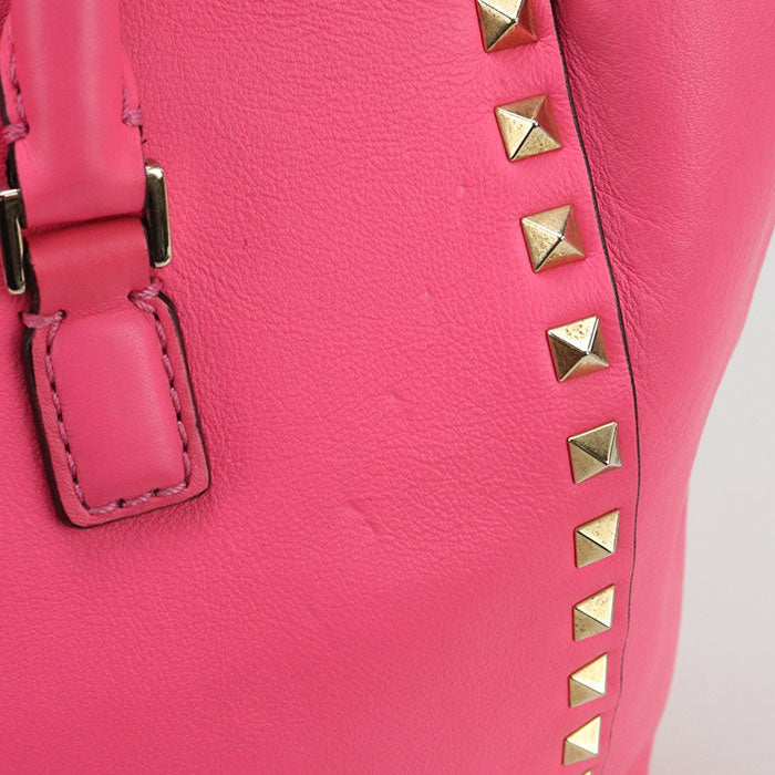 Valentino 2WAY Rock studs Tote Bag leather pink Women