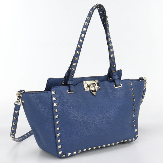 Valentino 2WAY Tote Bag leather blue Women