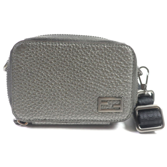 FENDI Shoulder Bag 7M0344 Main: Leather Graphite, GRAPHITE/RUBLS Mini camera bag mens Used Authentic