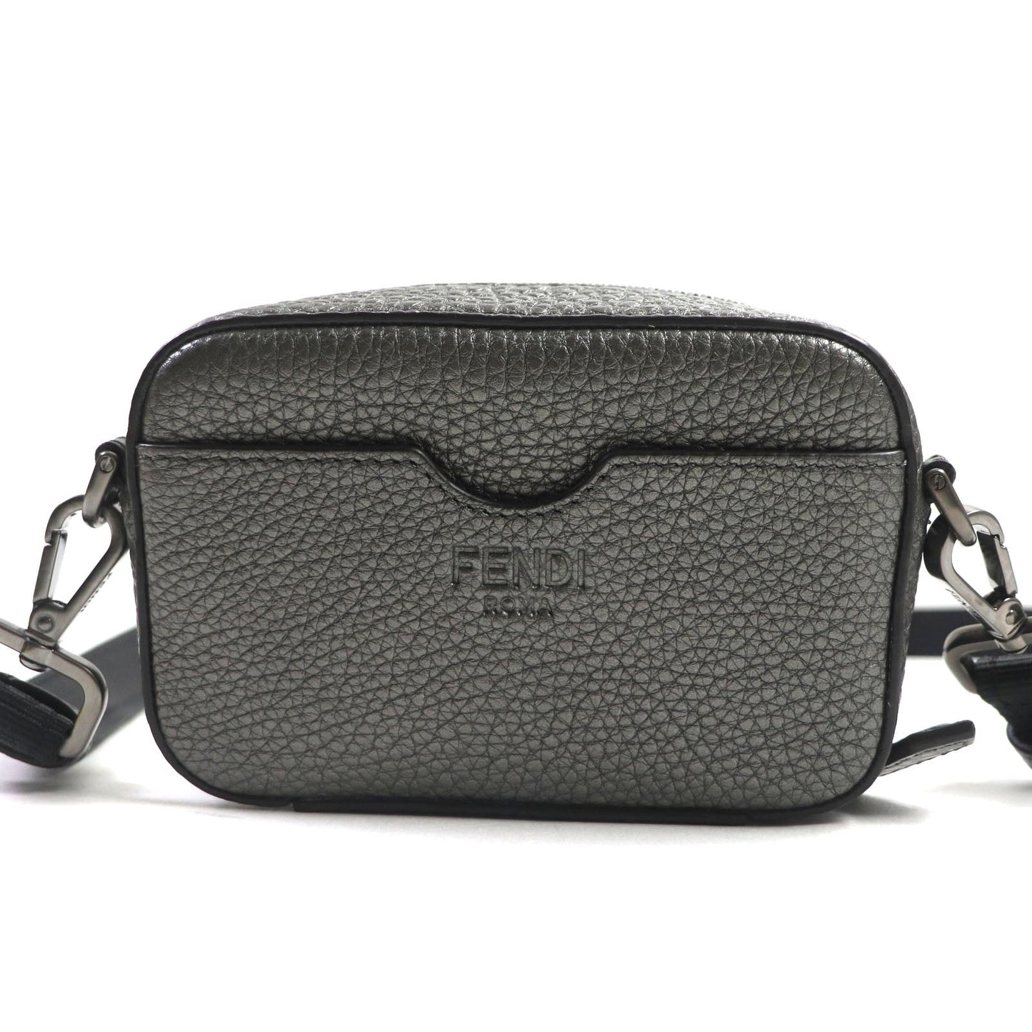 FENDI Shoulder Bag 7M0344 Main: Leather Graphite, GRAPHITE/RUBLS Mini camera bag mens Used Authentic