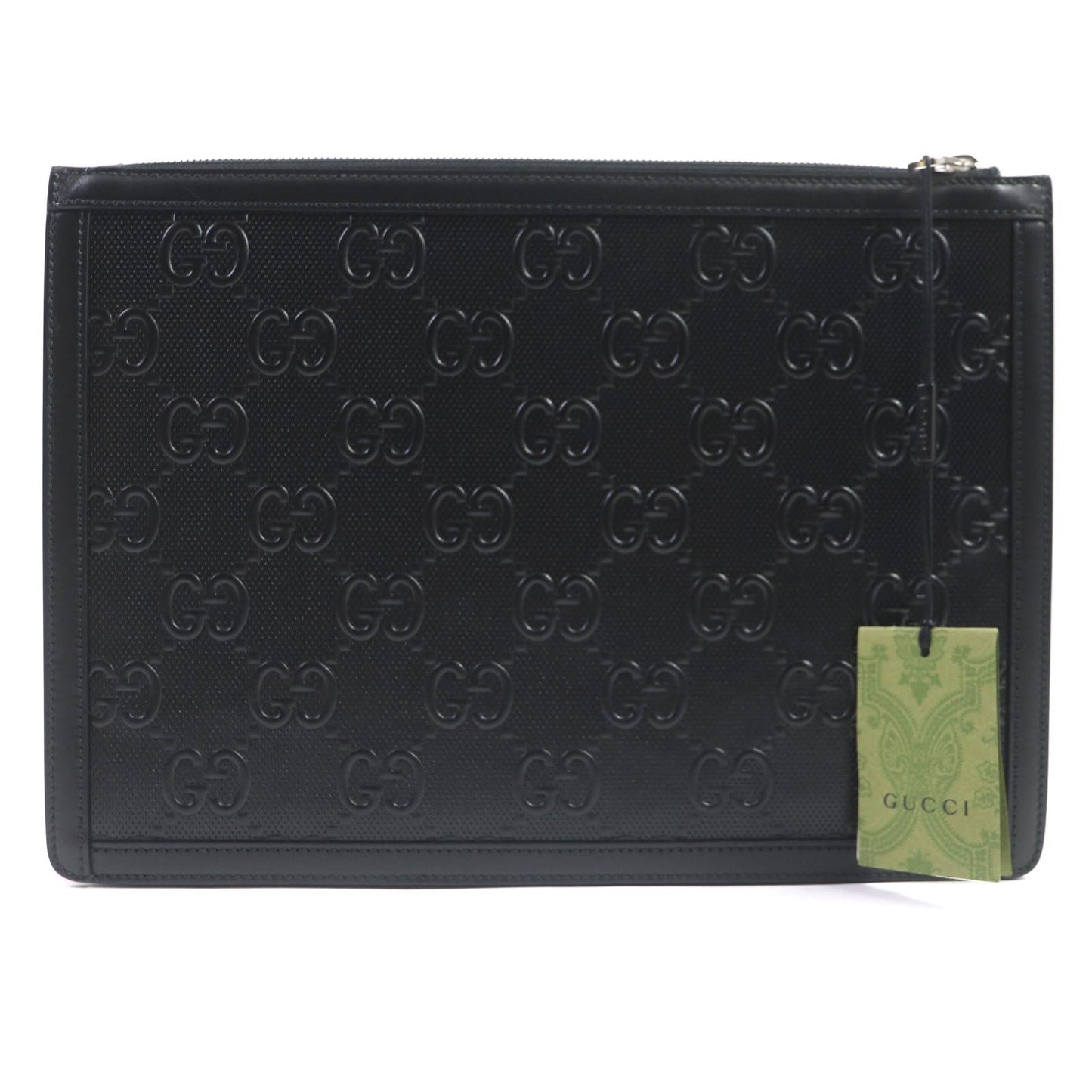 GUCCI Clutch bag 646449 Main: Leather black mens Used Authentic