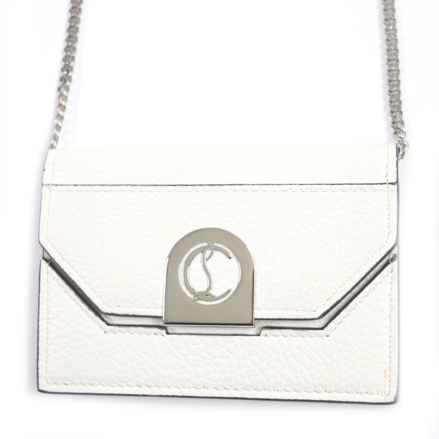 Christian Louboutin Coin case 1215121 Main: Leather white Eliza Chain Card Holder Women Used Authentic