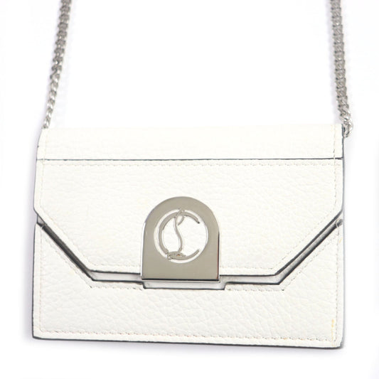Christian Louboutin Coin case 1215121 Main: Leather white Eliza Chain Card Holder Women Used Authentic