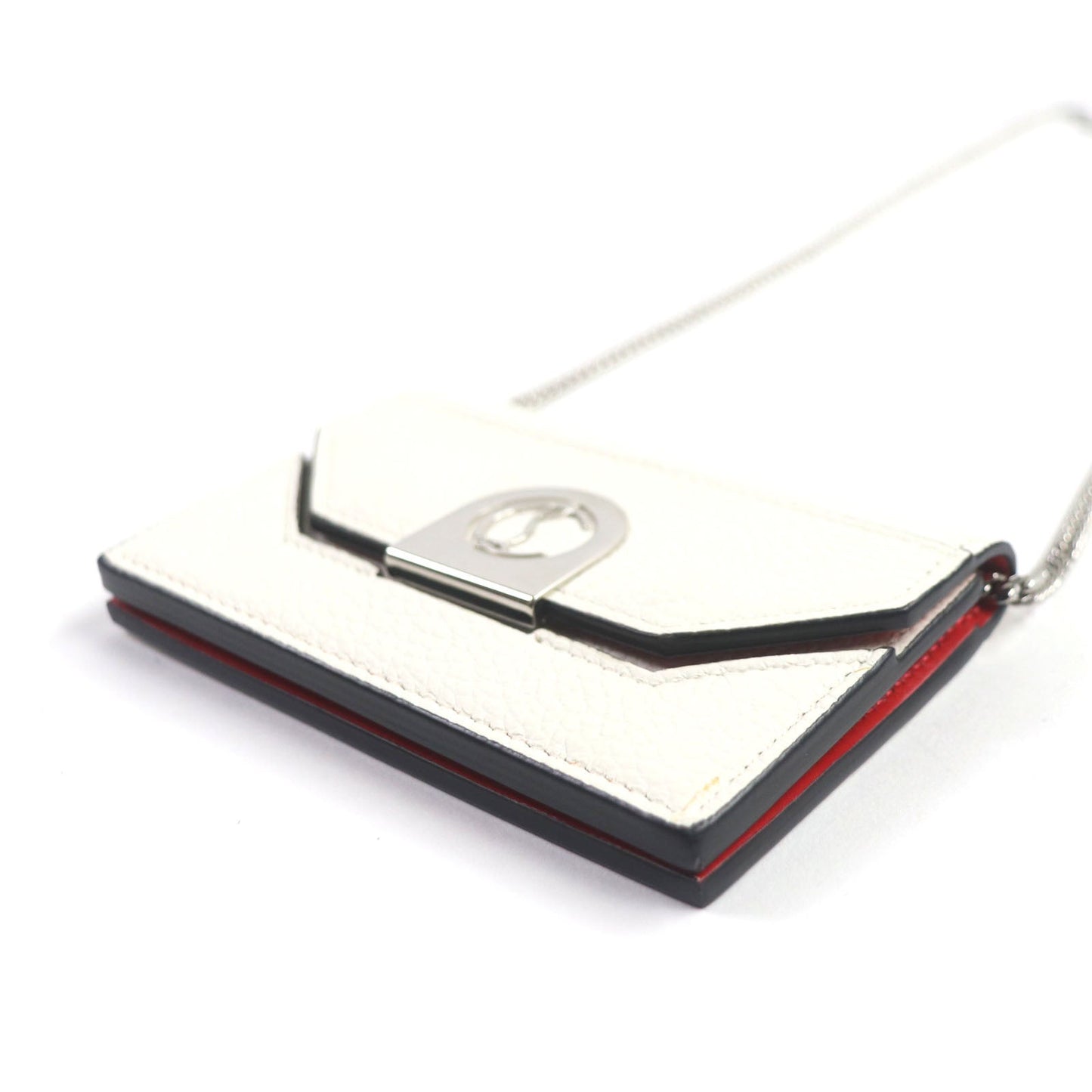 Christian Louboutin Coin case 1215121 Main: Leather white Eliza Chain Card Holder Women Used Authentic