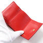 BURBERRY Tri-fold wallet Main: Leather Red Women Used Authentic
