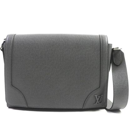 LOUIS VUITTON Shoulder Bag M30808 Taiga Leather gray Taiga new flap messenger mens Used Authentic