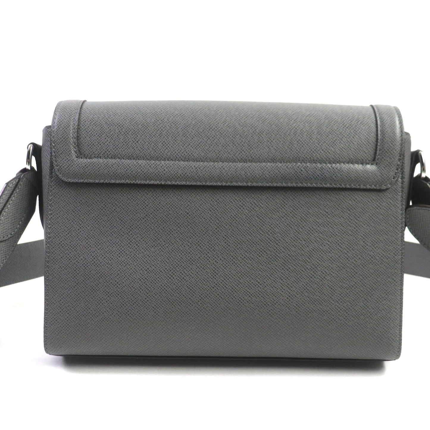 LOUIS VUITTON Shoulder Bag M30808 Taiga Leather gray Taiga new flap messenger mens Used Authentic