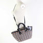 BALENCIAGA Handbag 671342 Patent, Enamel black white beige Bistro XS Women Used Authentic
