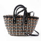 BALENCIAGA Handbag 671342 Patent, Enamel black white beige Bistro XS Women Used Authentic