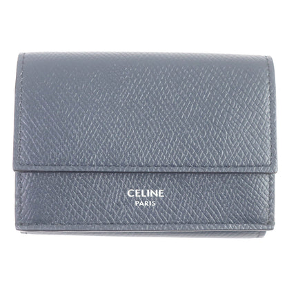 CELINE Tri-fold wallet 10E603BEL Main: Leather Navy Folded compact wallet mens Used Authentic